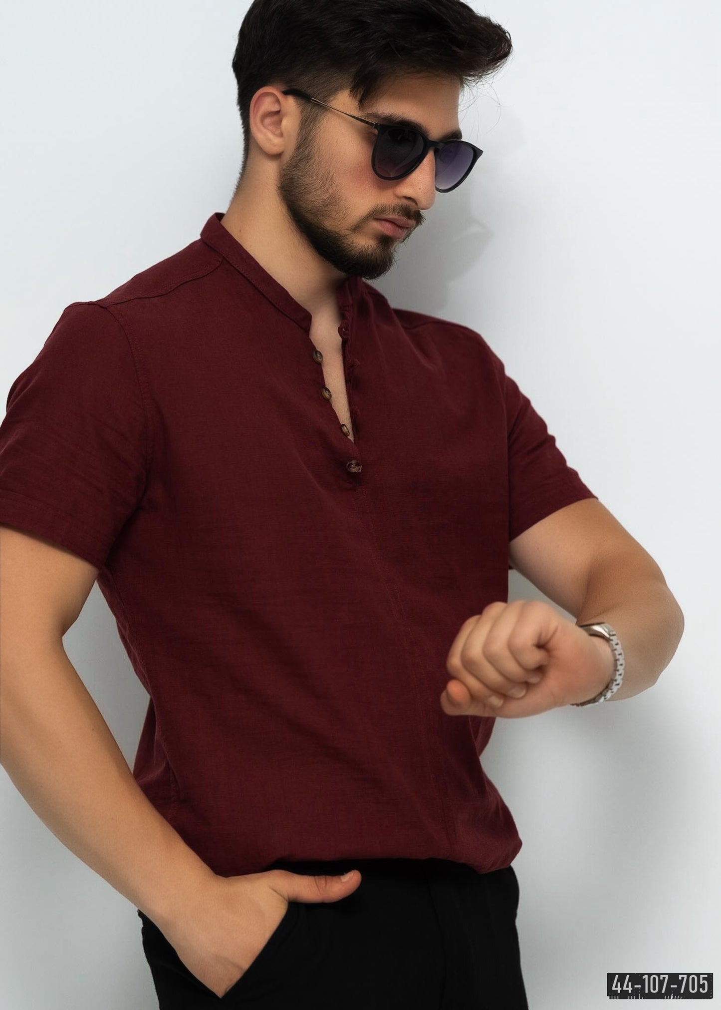 Сорочка чоловіча льон M L XL 44-107-705