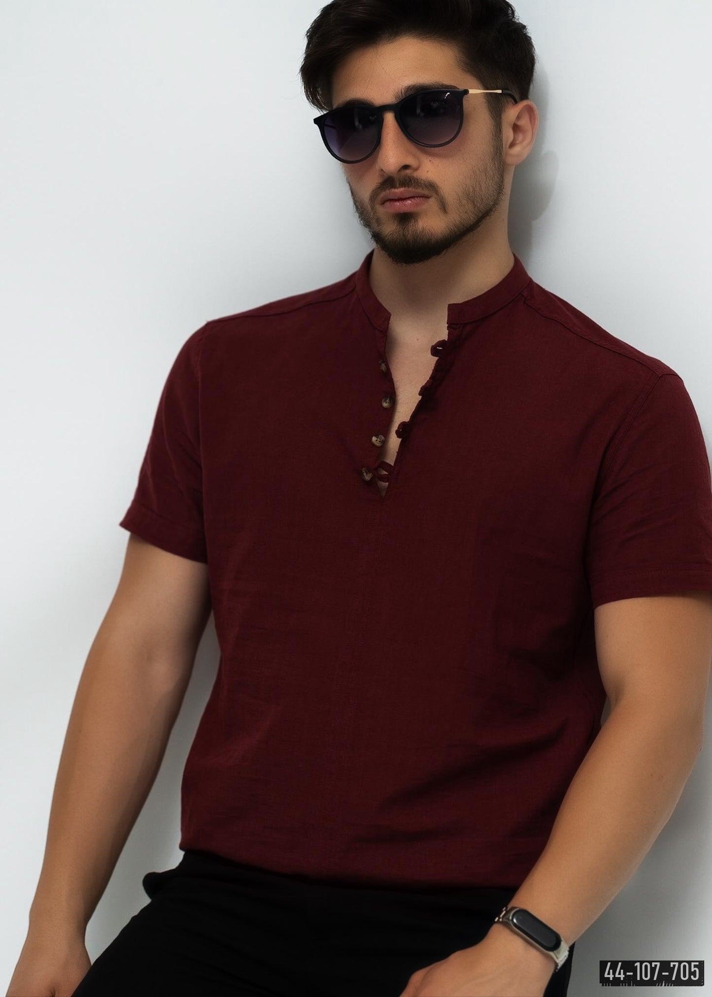 Сорочка чоловіча льон M L XL 44-107-705
