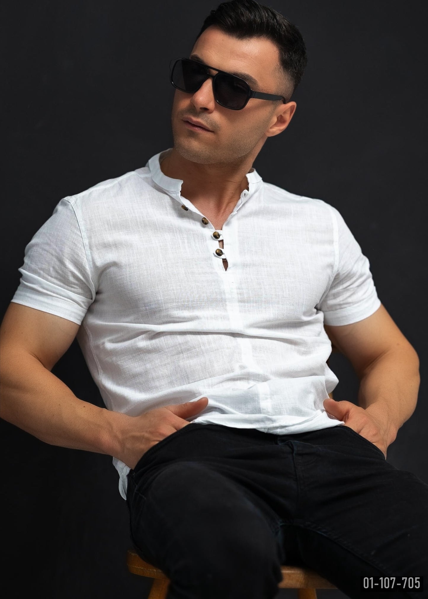 Сорочка чоловіча з коротким рукавом M L XL XXL 01-107-507