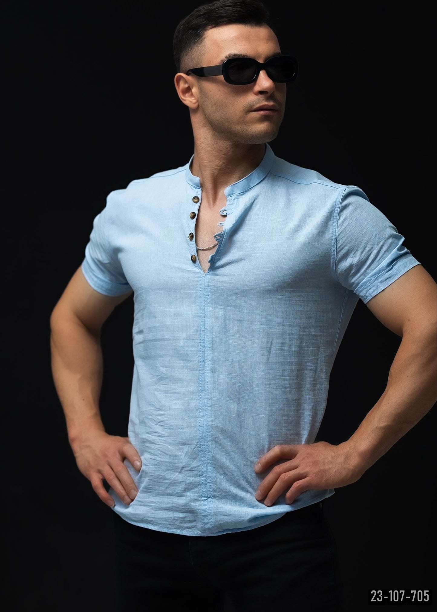 Сорочка чоловіча з коротким рукавом M L XL XXL 23-107-507