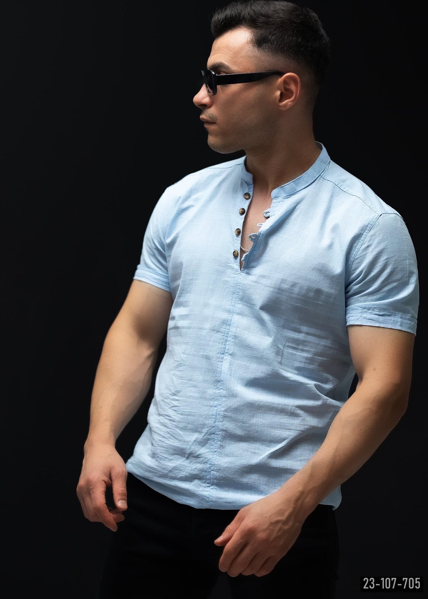 Сорочка чоловіча з коротким рукавом M L XL XXL 23-107-507