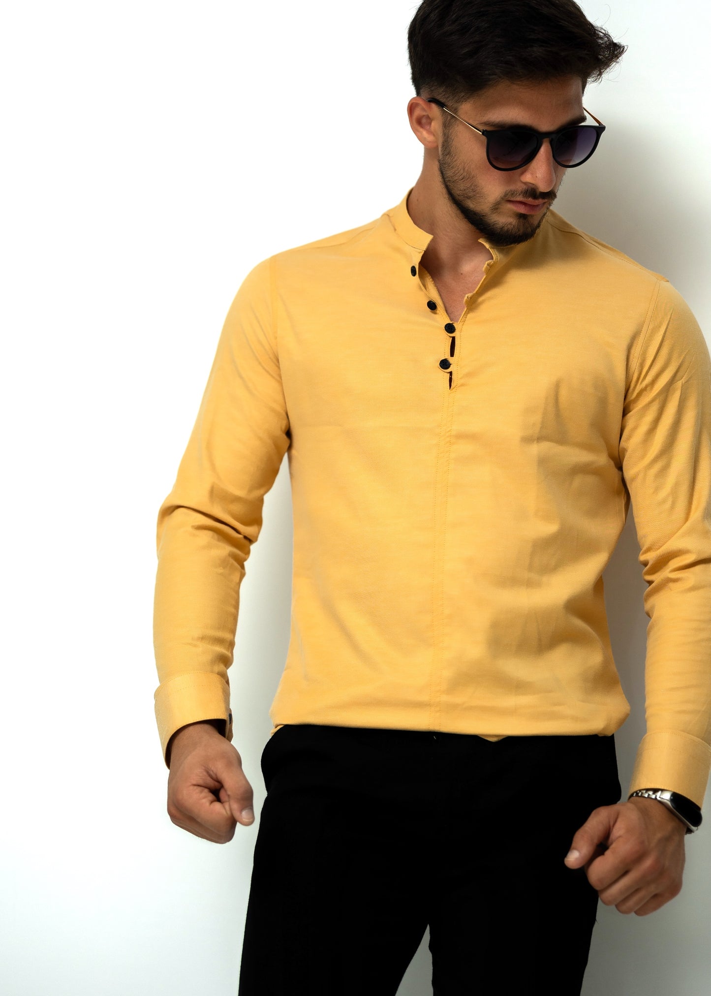 Сорочка чоловіча стійка бежева L XXL 3XL 06-109-502
