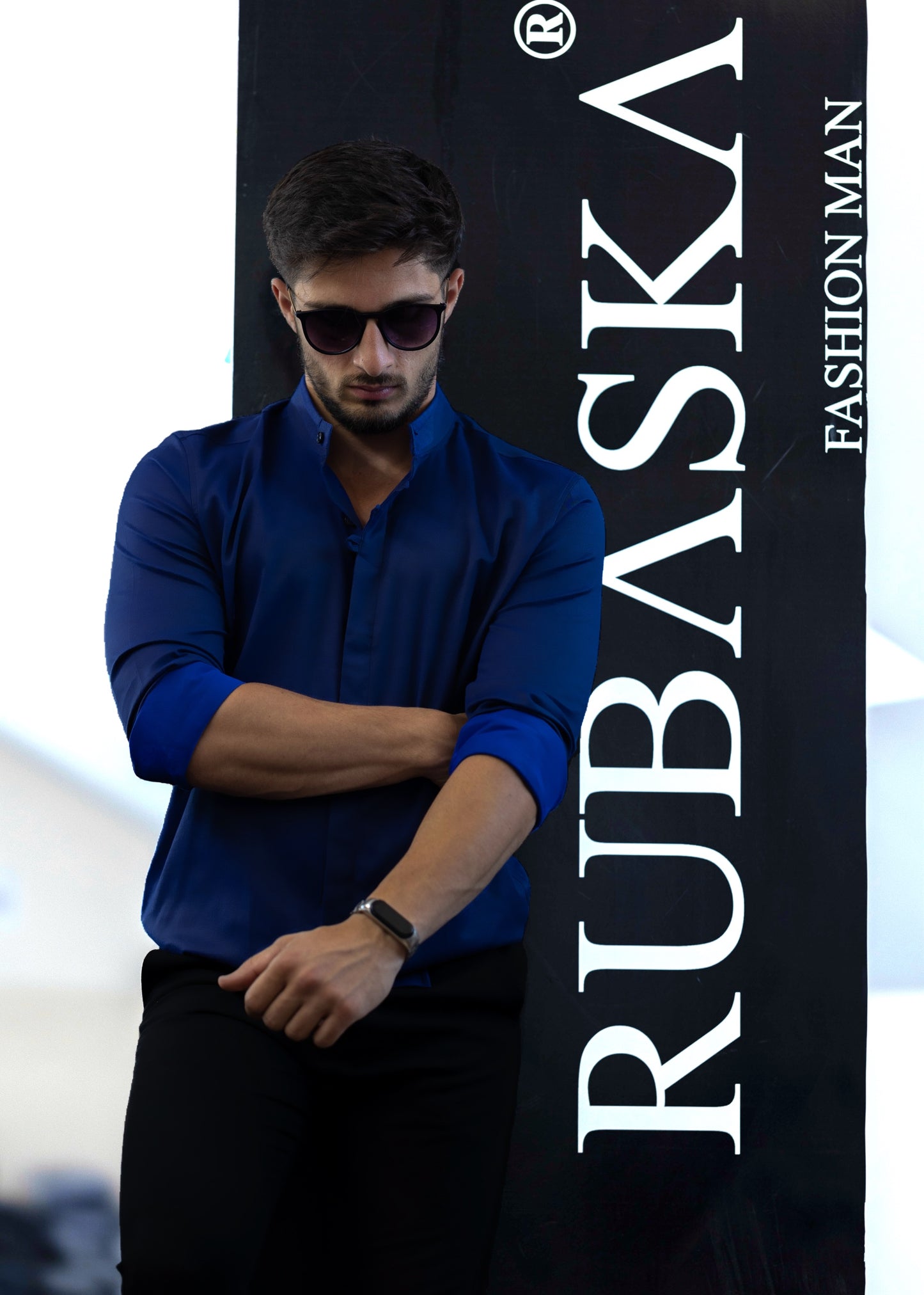Сорочка чоловіча модна Rubaska M L XL XXL 3XL 40-91-502