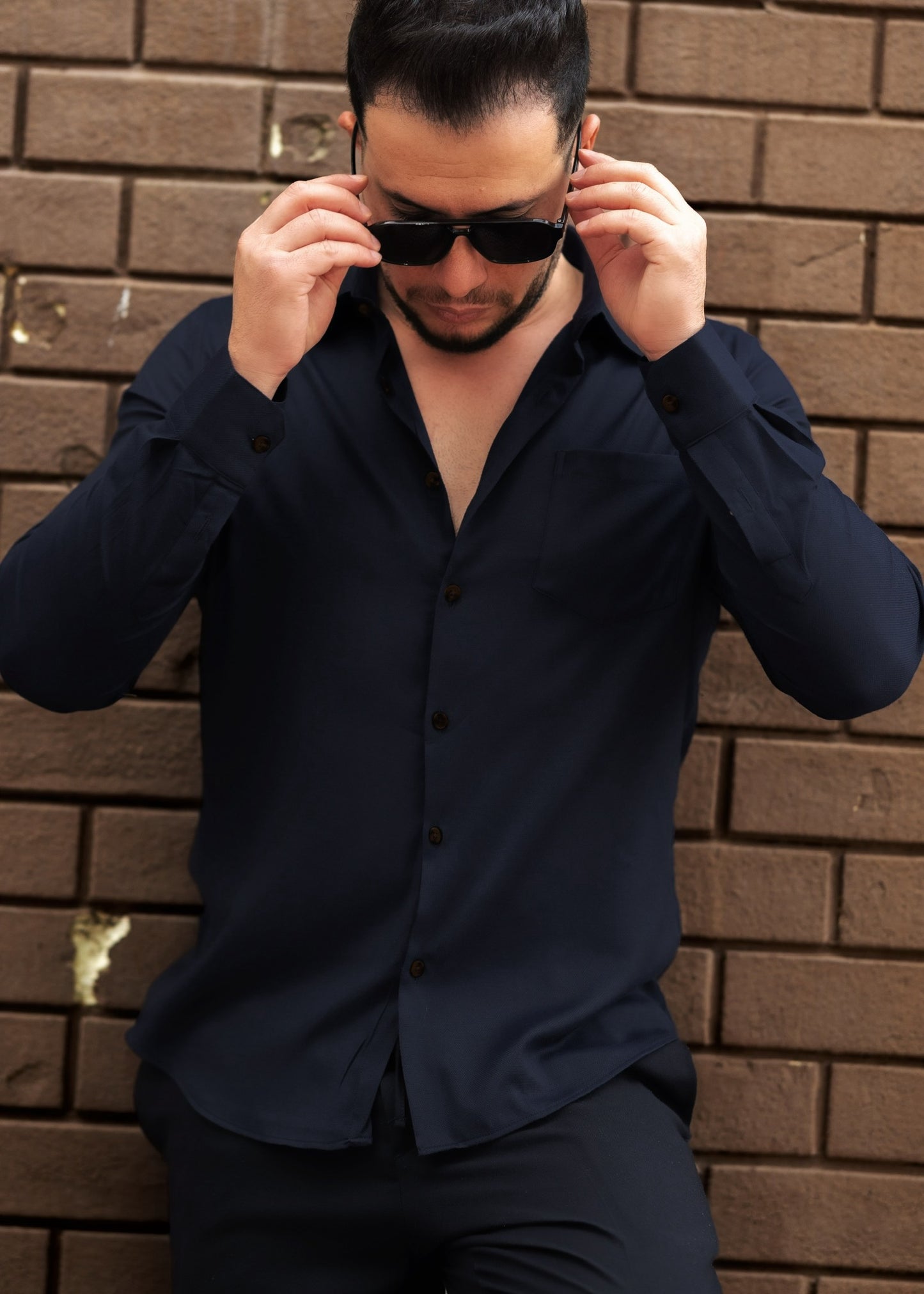 Сорочка Чоловіча чорна з кишенею Хіт сезону M L XXL 3XL 80-71-502