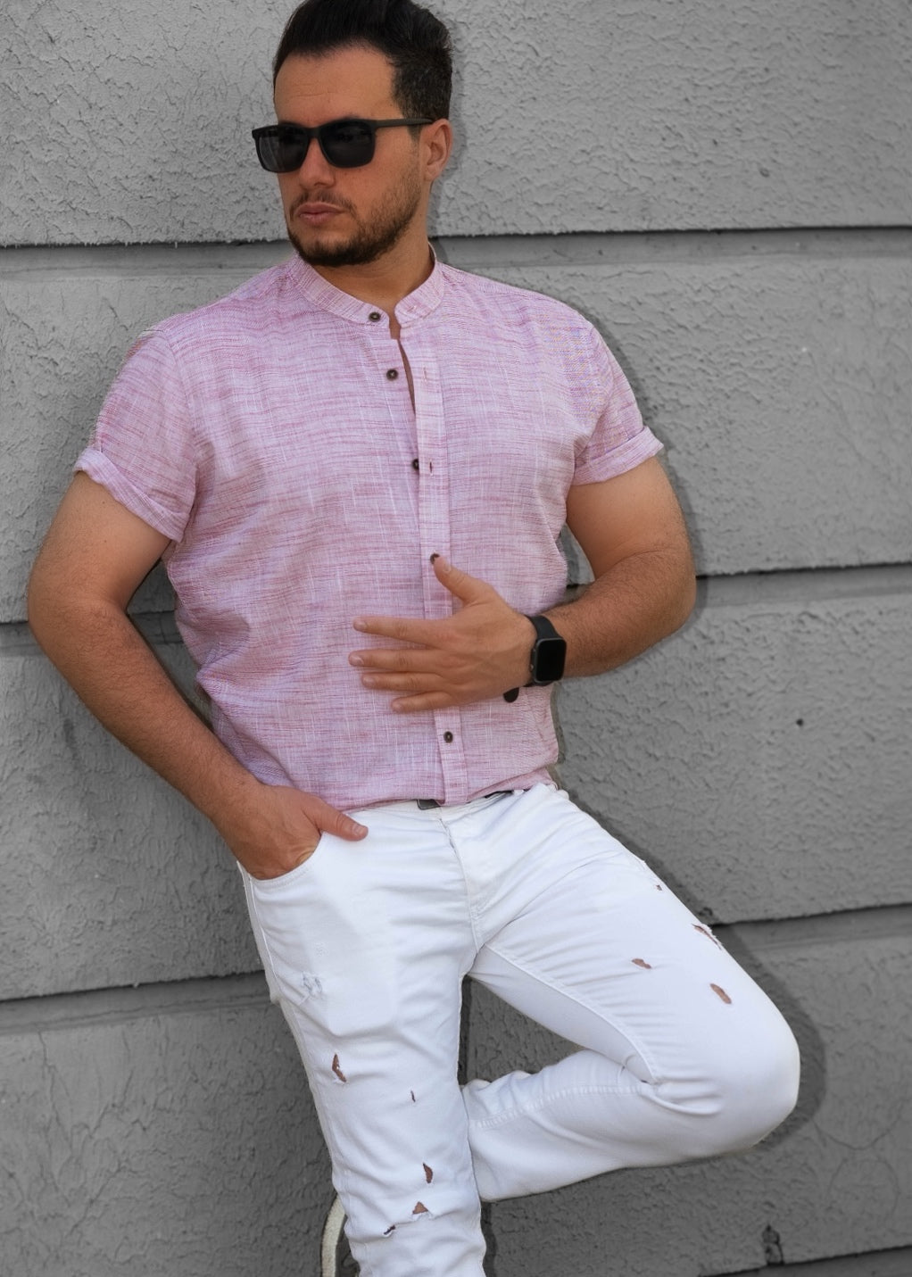 Сорочка чоловіча льон M L XL XXL 46-160-706