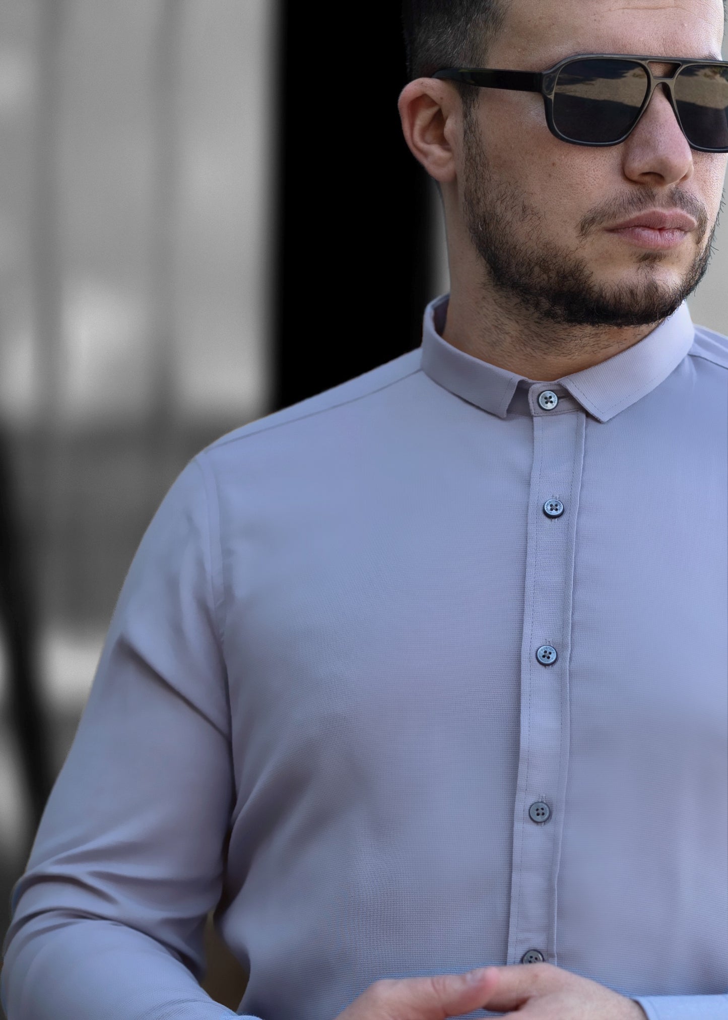 Чоловіча сорочка сіра бавовняна M L XXL 3XL 49-211-602