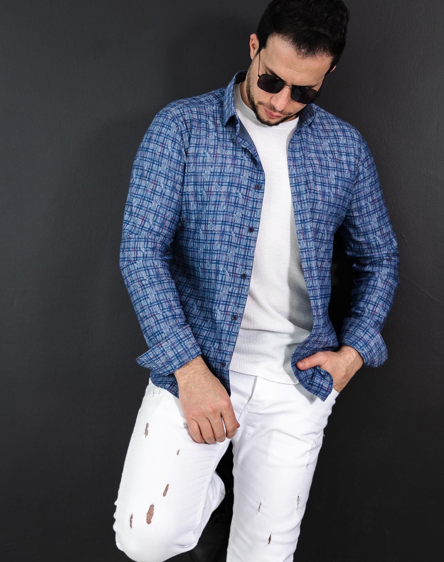 Легкий котоновий джинс з принтом M L XL XXL 24-120-901