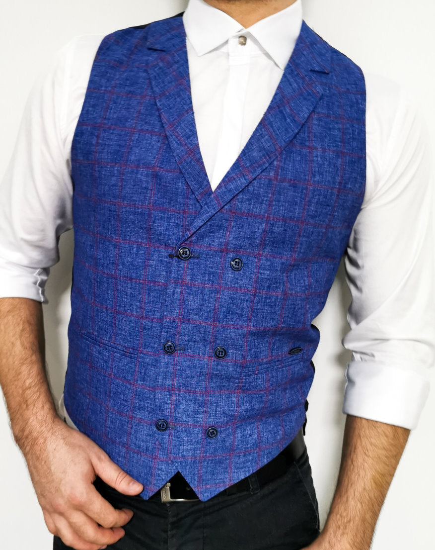 Жилетка яскрава в клітку з костюмної тканини S L XL 29-J1-027