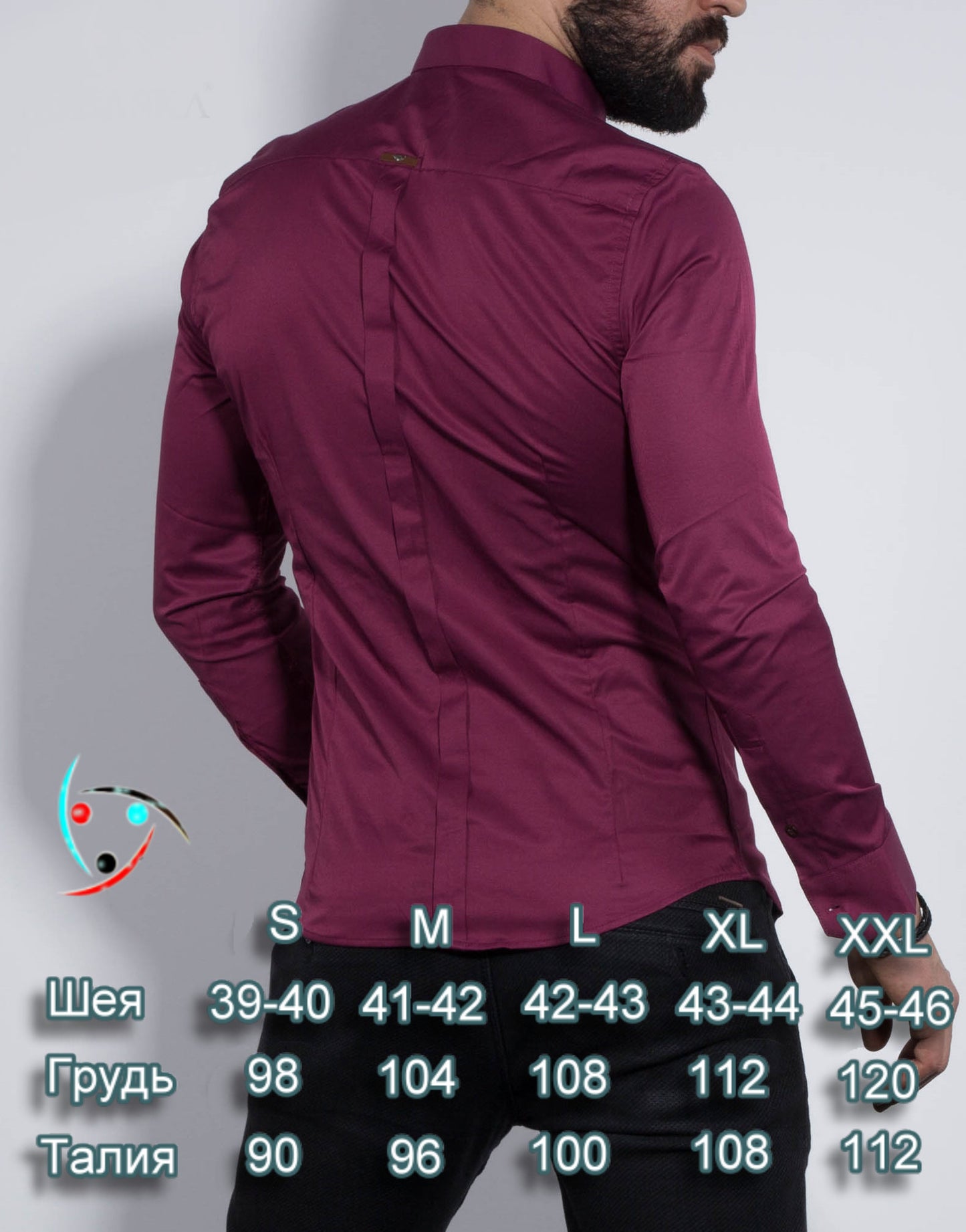 Приталена стильна чоловіча сорочка кольору фуксія S M XL 59-07-409