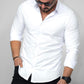 Біла базова приталена сорочка на ґудзиках  L XL XXL 01-35-401