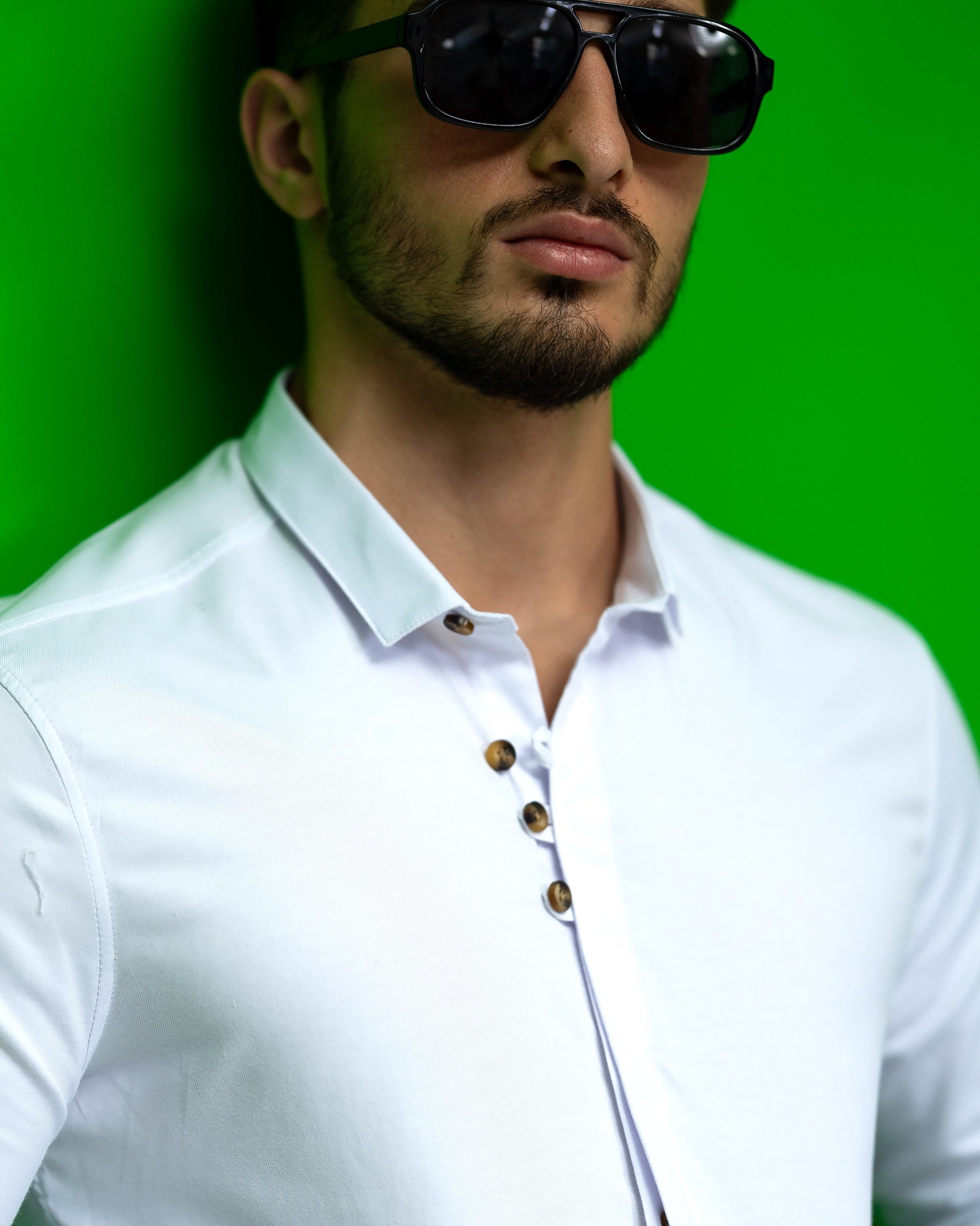 Сорочка чоловіча біла з коміром гудзики ML XL 3XL 01-89-502 