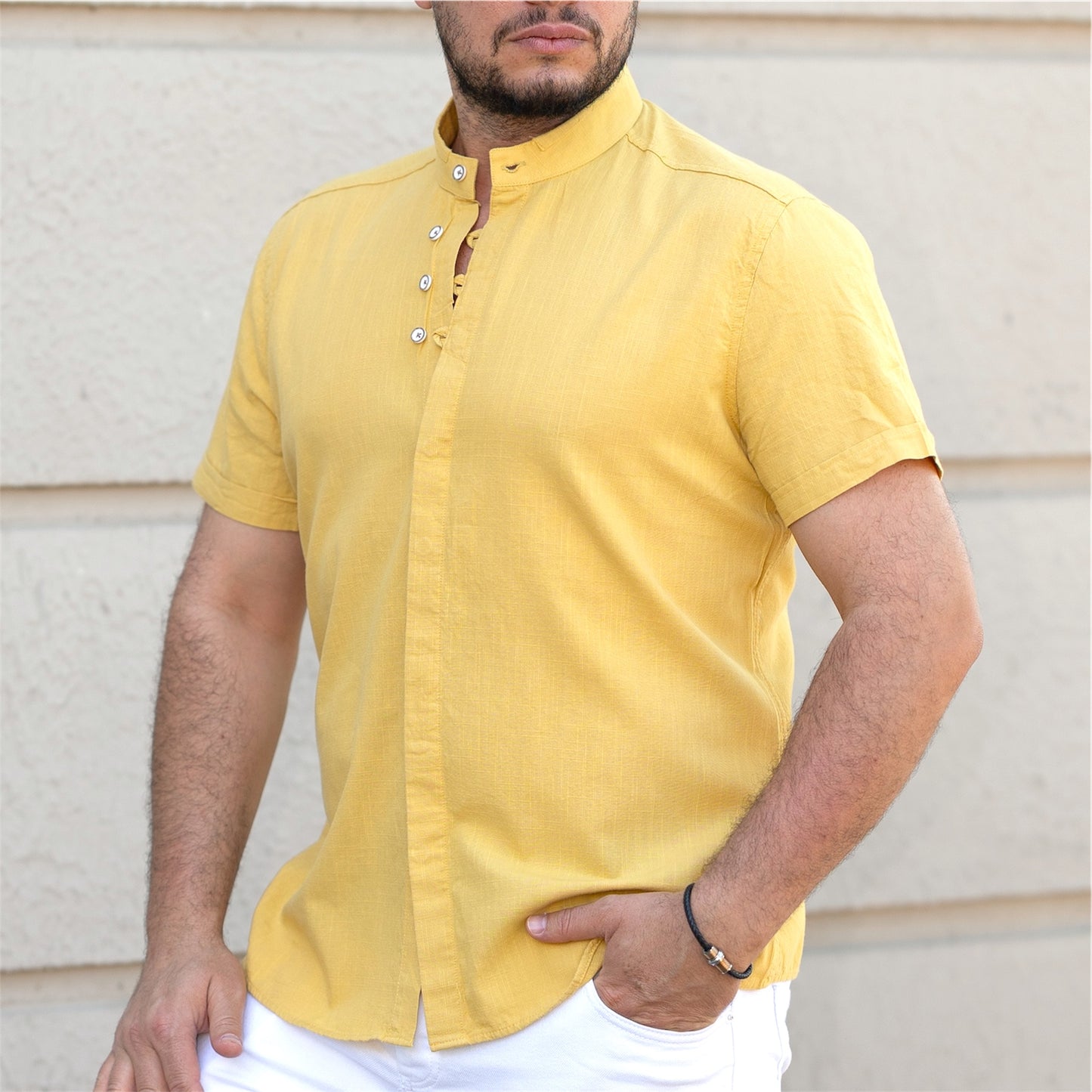 Сорочка чоловіча льон M L XL XXL 08-93-705