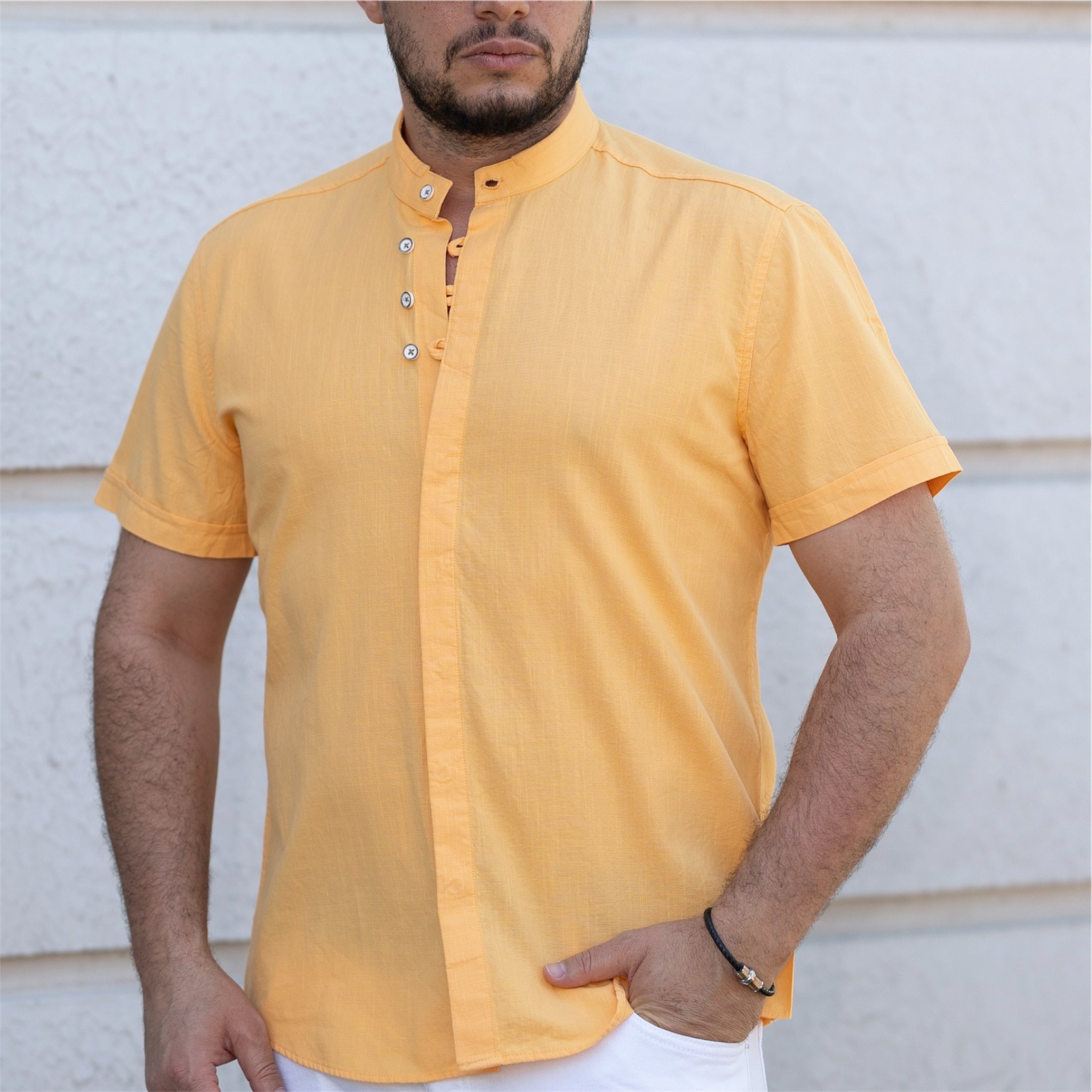 Сорочка чоловіча льон ML XL XXL 09-93-705