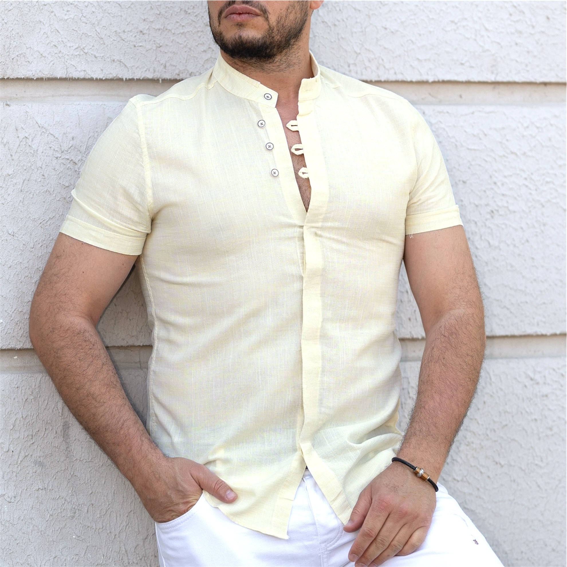 Сорочка чоловіча льон ML XL XXL 14-93-705