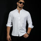 Базова біла сорочка з коміром стійка на ґудзиках M L XL XXL 3XL 01-30-401
