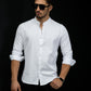 Базова біла сорочка з коміром стійка на ґудзиках M L  XXL 3XL 01-30-401