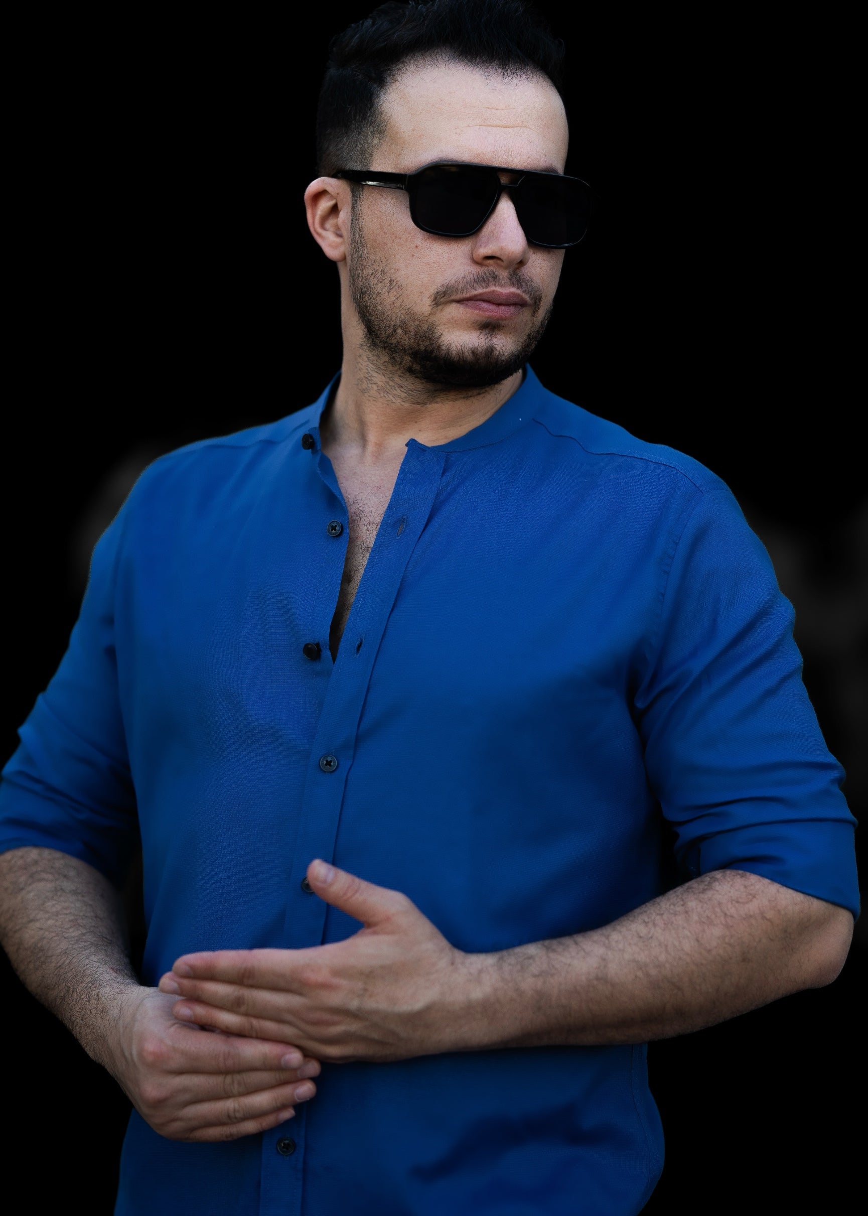 Сорочка чоловіча синя класична з коміром L XL XXL 3XL 29-210-602 