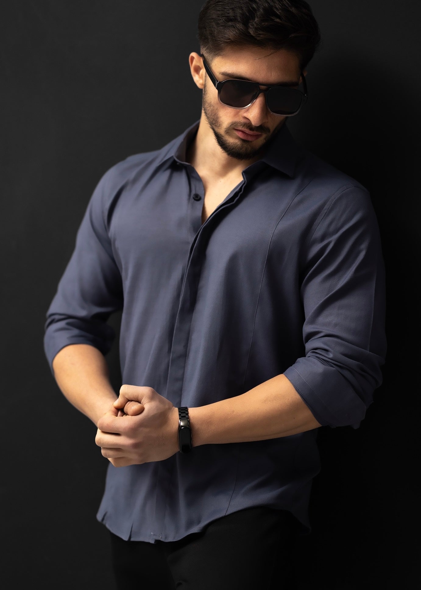 Чоловіча Сорочка сіра класична модна XL 50-07-601 