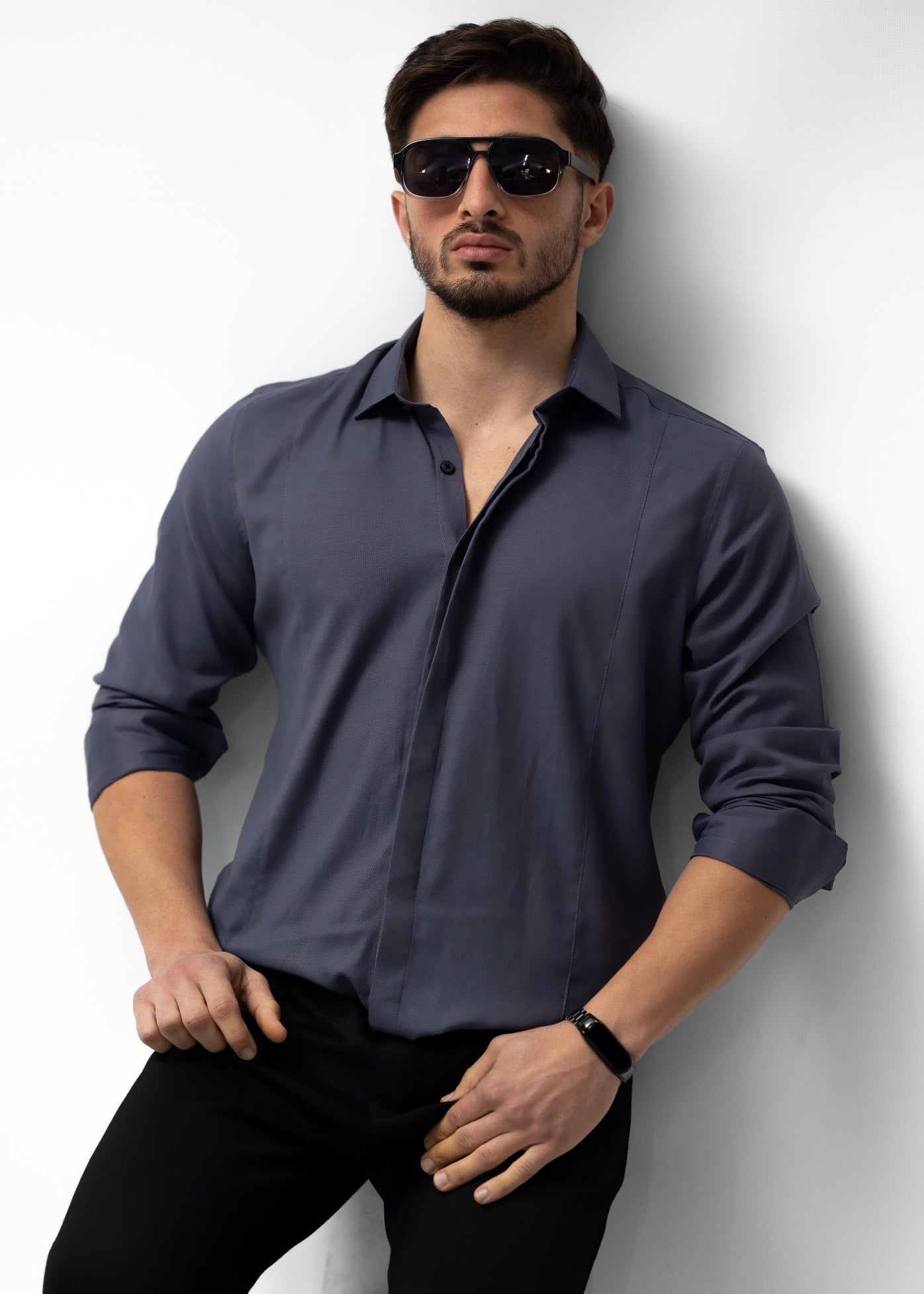 Чоловіча Сорочка сіра класична модна XL 50-07-601 