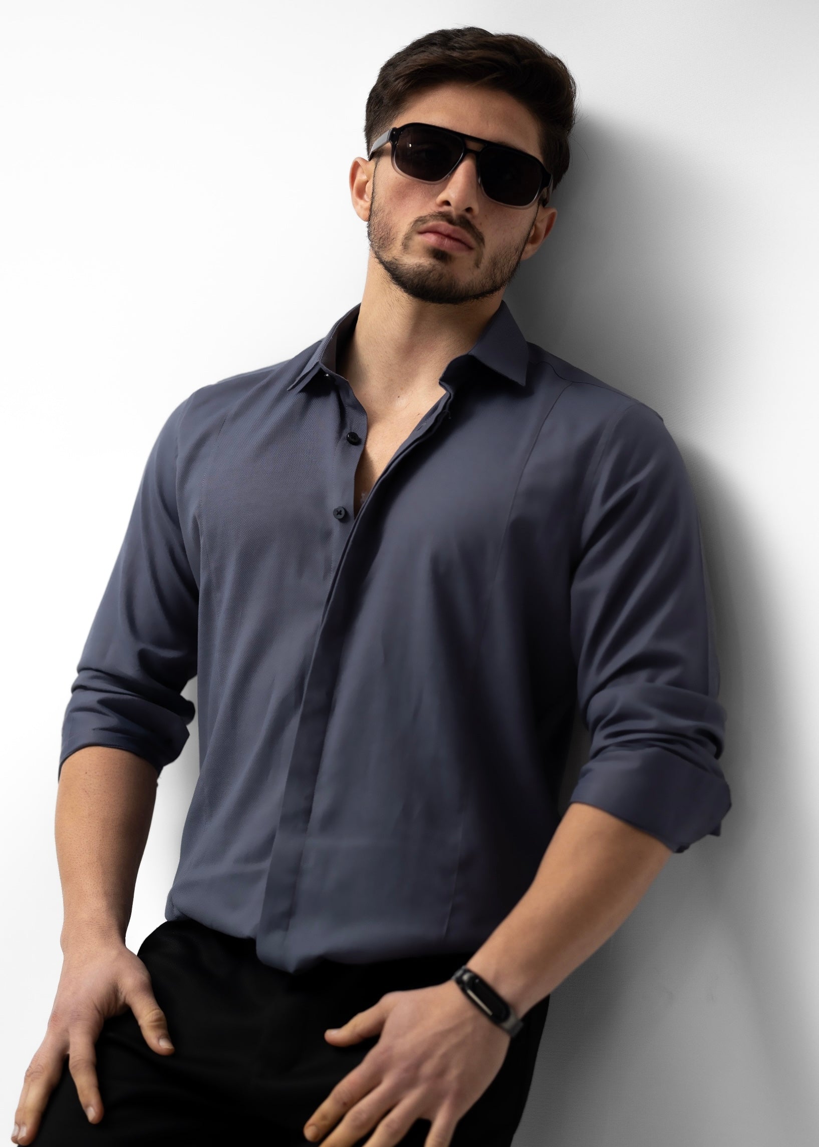 Чоловіча Сорочка сіра класична модна XL 50-07-601 