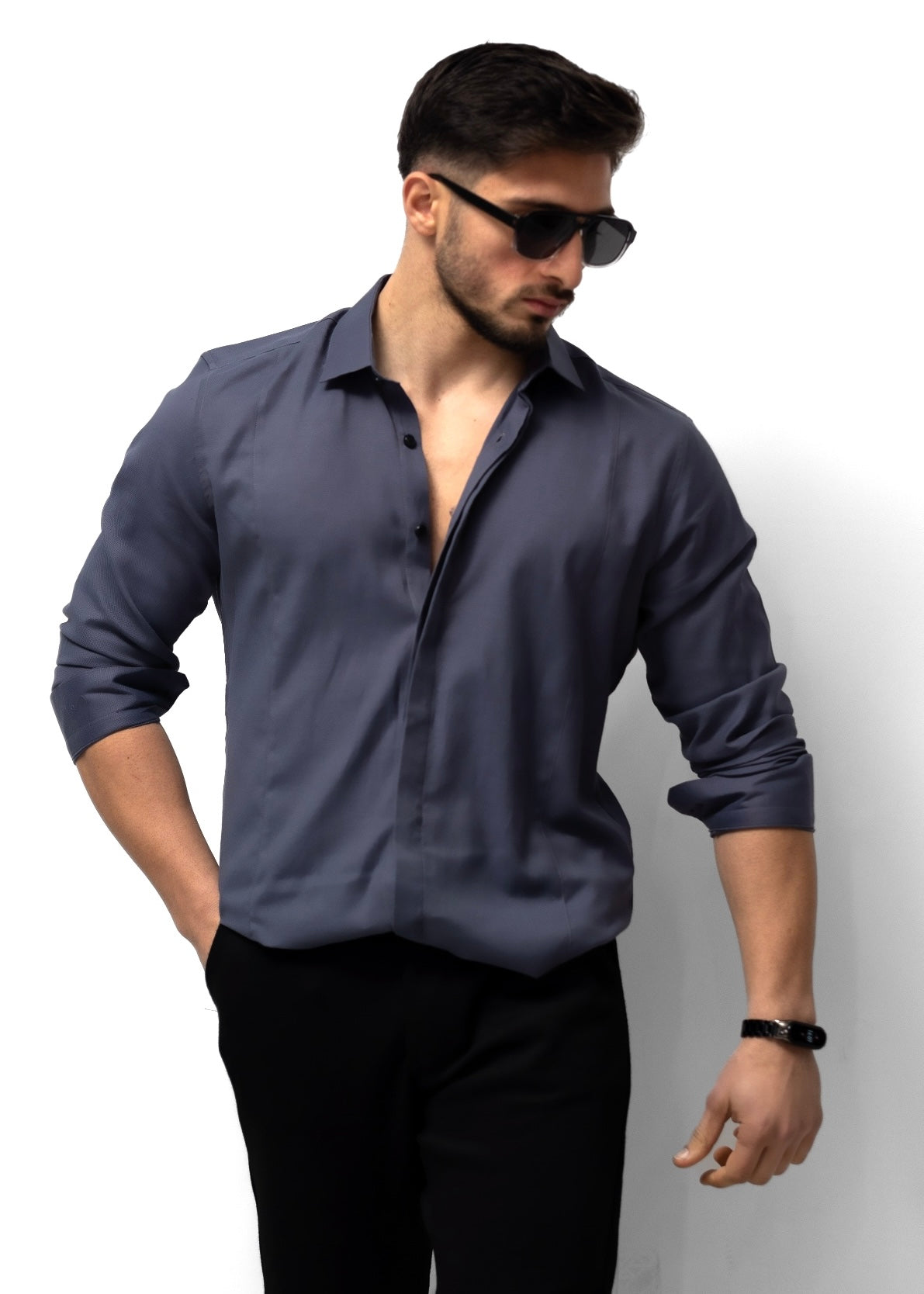 Чоловіча Сорочка сіра класична модна XL 50-07-601 