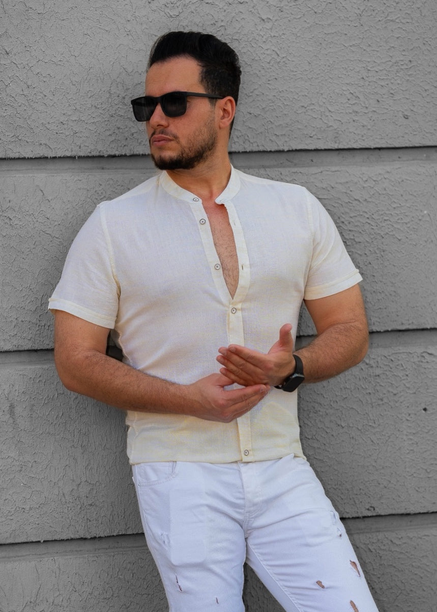 Сорочка чоловіча льон M L XL XXL 14-160-705