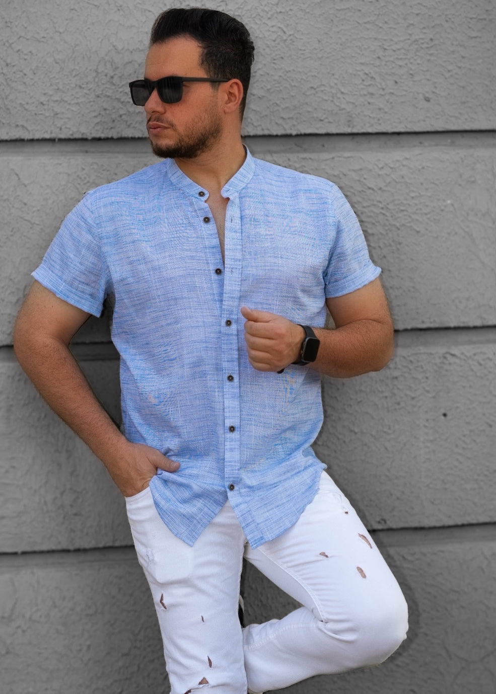 Сорочка чоловіча льон ML XL 27-160-706