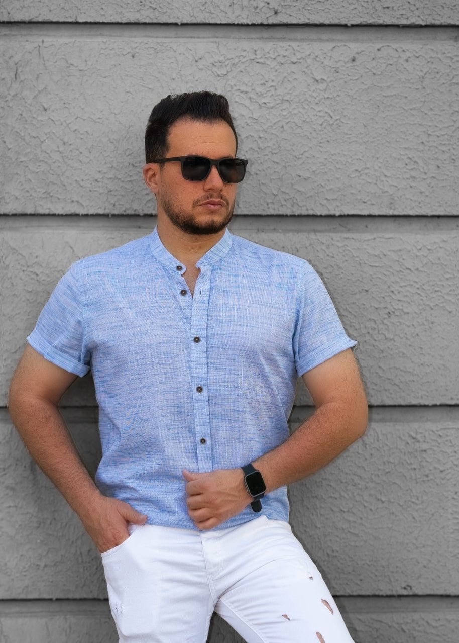 Сорочка чоловіча льон ML XL 27-160-706