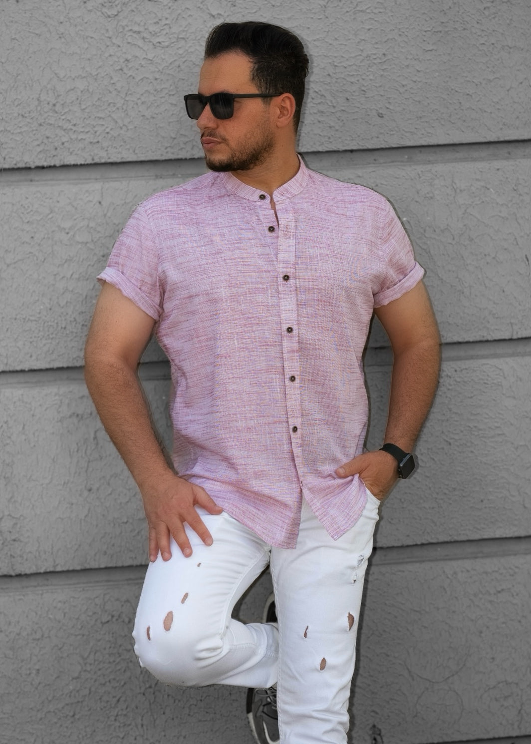 Сорочка чоловіча льон ML XL XXL 46-160-706