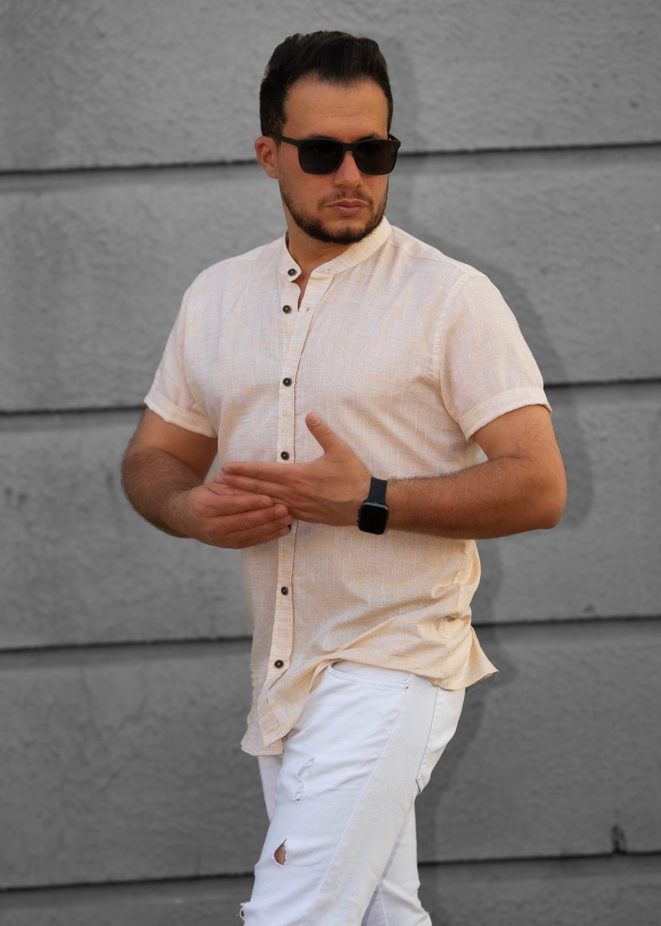 Сорочка чоловіча льон ML XL 14-160-706