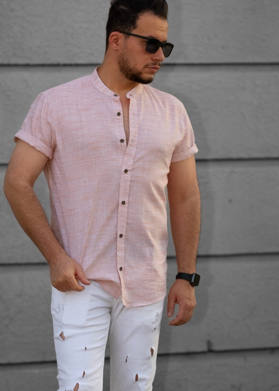 Сорочка чоловіча льон ML XL XXL 09-160-706