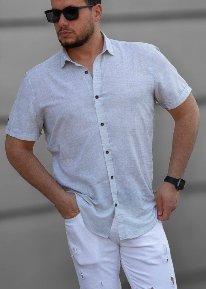 Сорочка чоловіча льон ML XL XXL 31-166-706