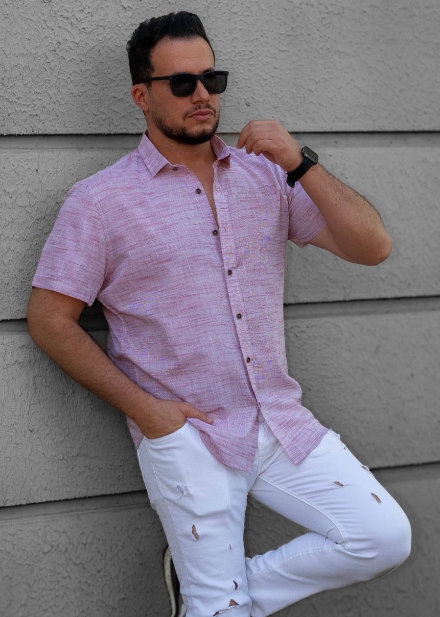 Сорочка чоловіча льон ML 46-166-706