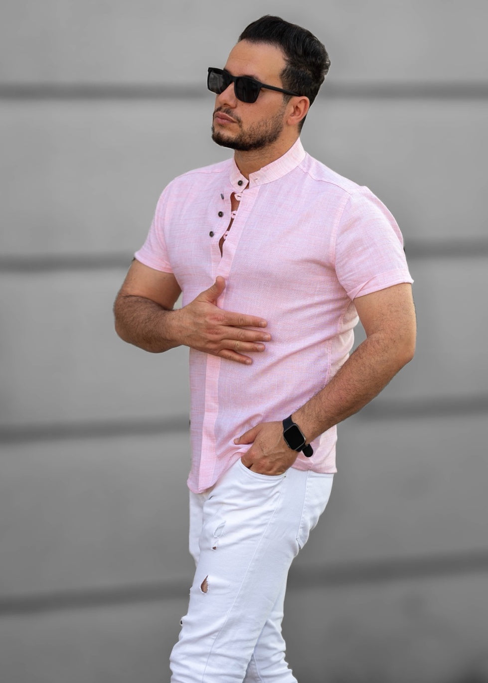 Сорочка чоловіча льон ML XL XXL 09-93-706