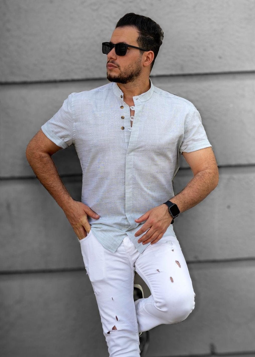 Сорочка чоловіча льон ML XL 31-93-706