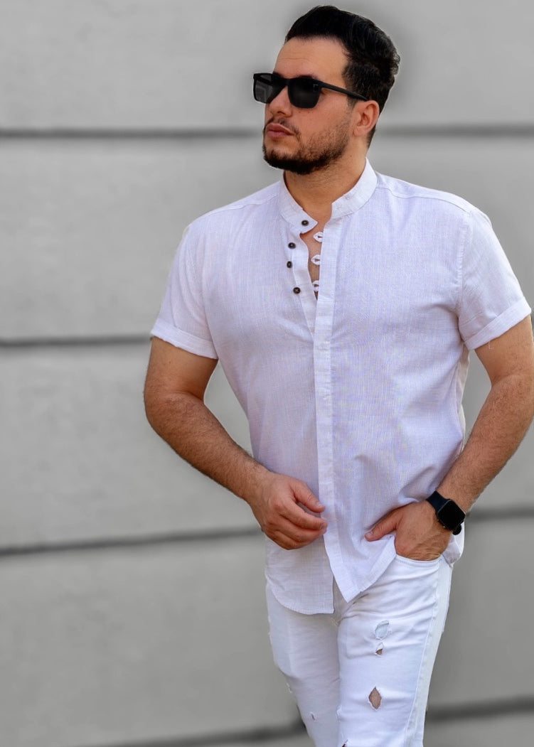 Сорочка чоловіча льон ML XL 01-93-705