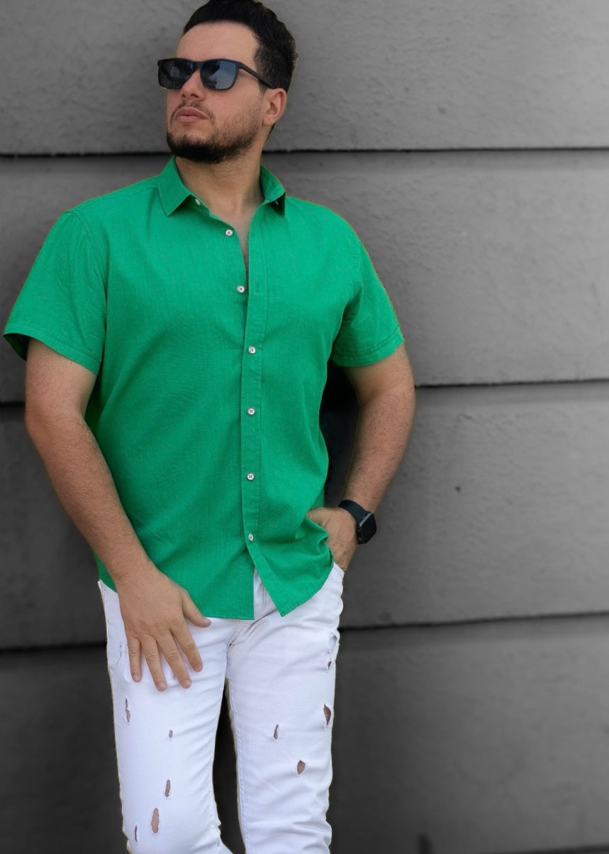 Сорочка чоловіча льон L XL XXL 35-166-705