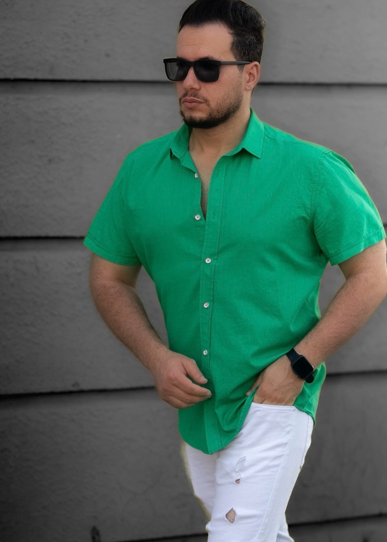 Сорочка чоловіча льон L XL XXL 35-166-705