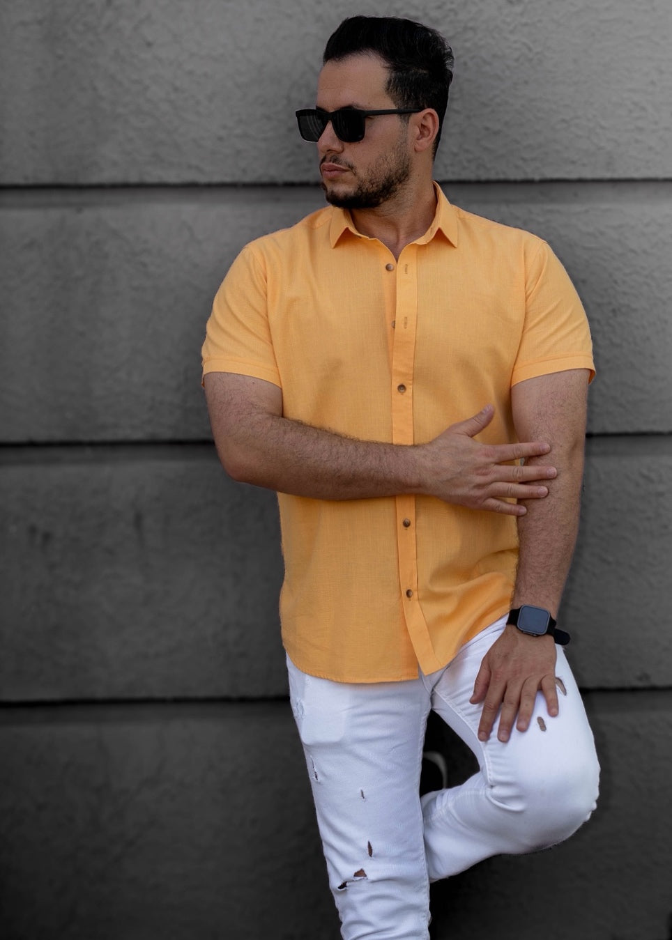 Сорочка чоловіча льон ML XL XXL 09-166-705