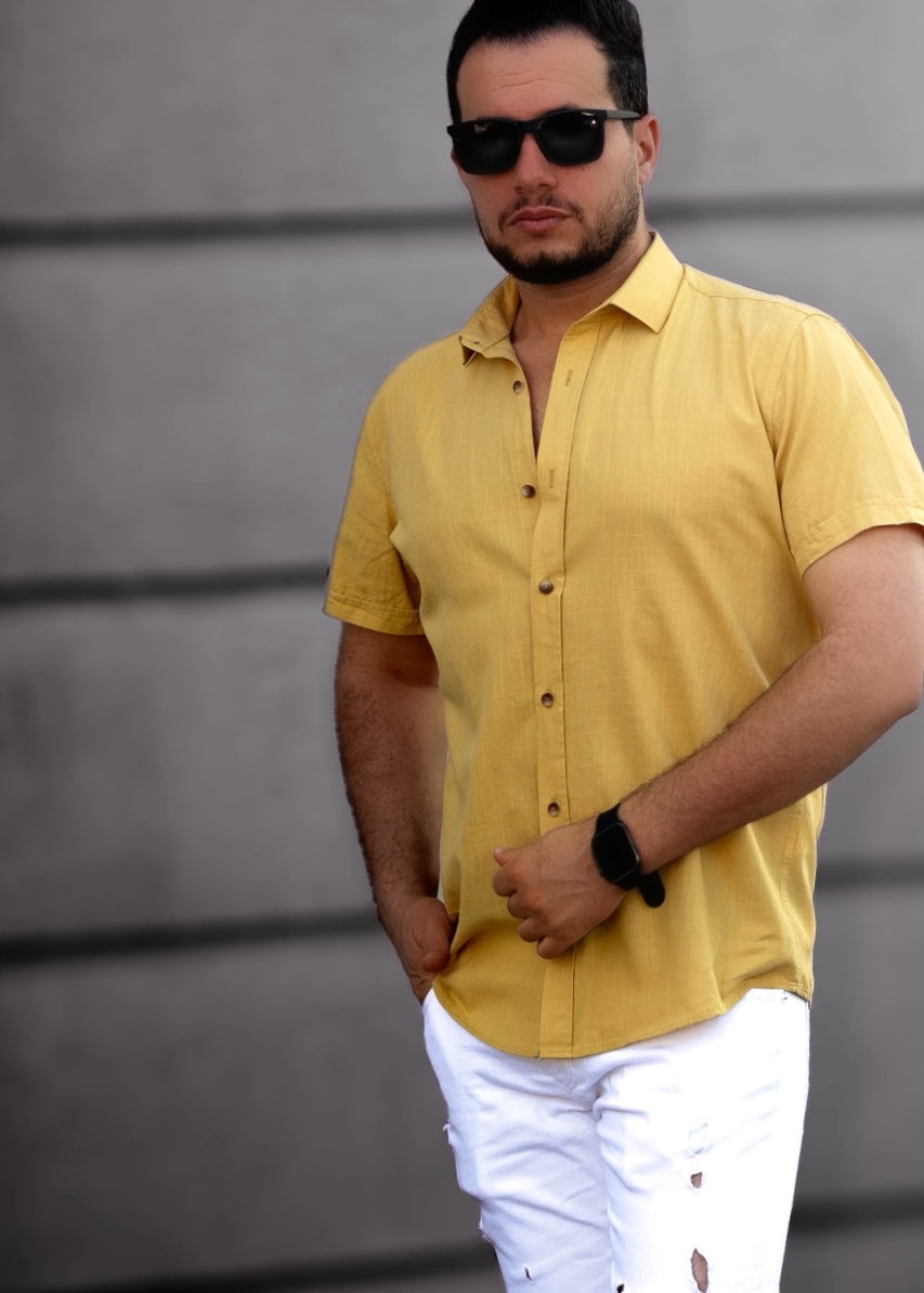 Сорочка чоловіча льон M L XL XXL 08-166-705