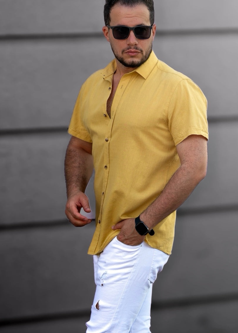Сорочка чоловіча льон M L XL XXL 08-166-705