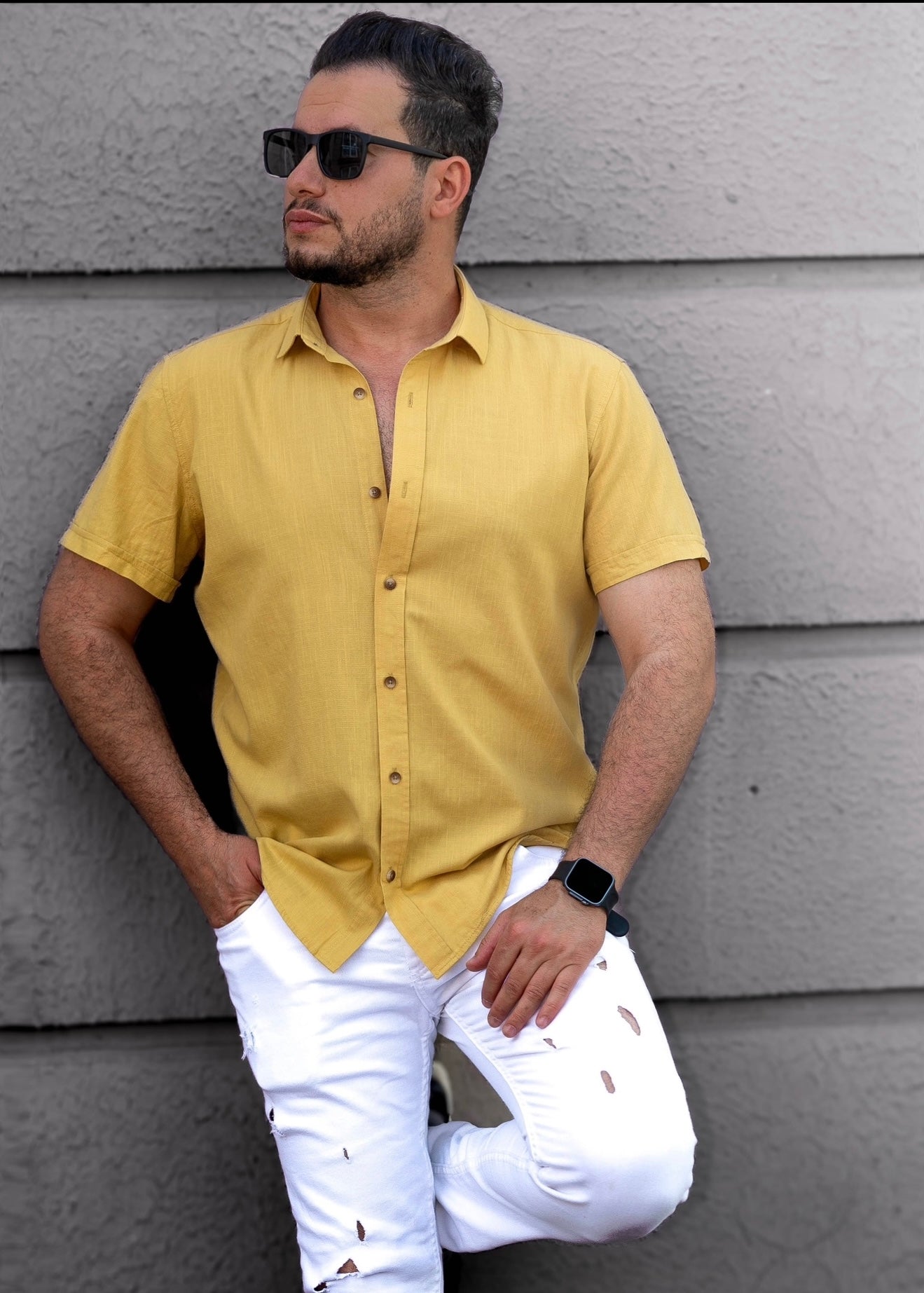 Сорочка чоловіча льон ML XL 08-166-705