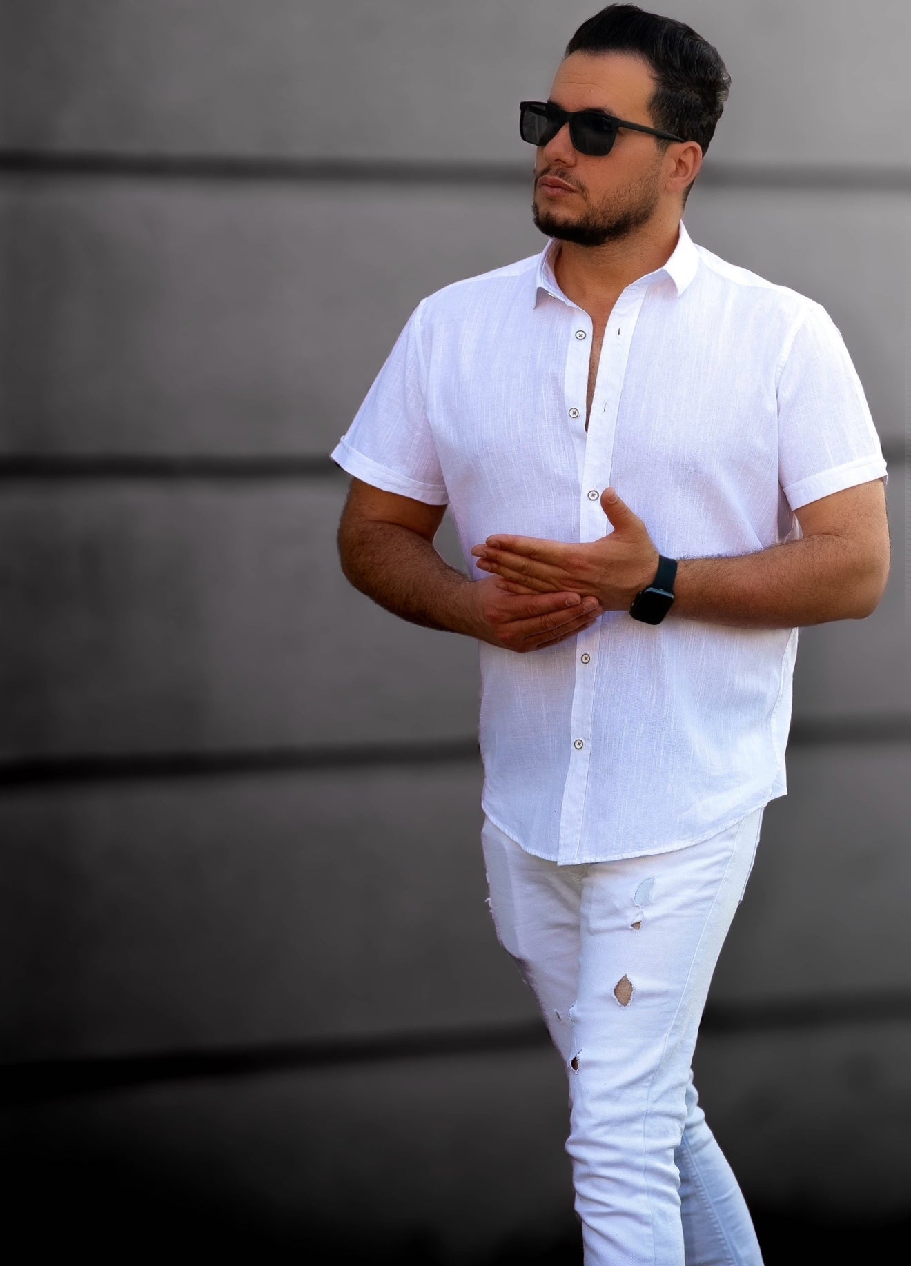 Сорочка чоловіча льон ML XL 01-166-705