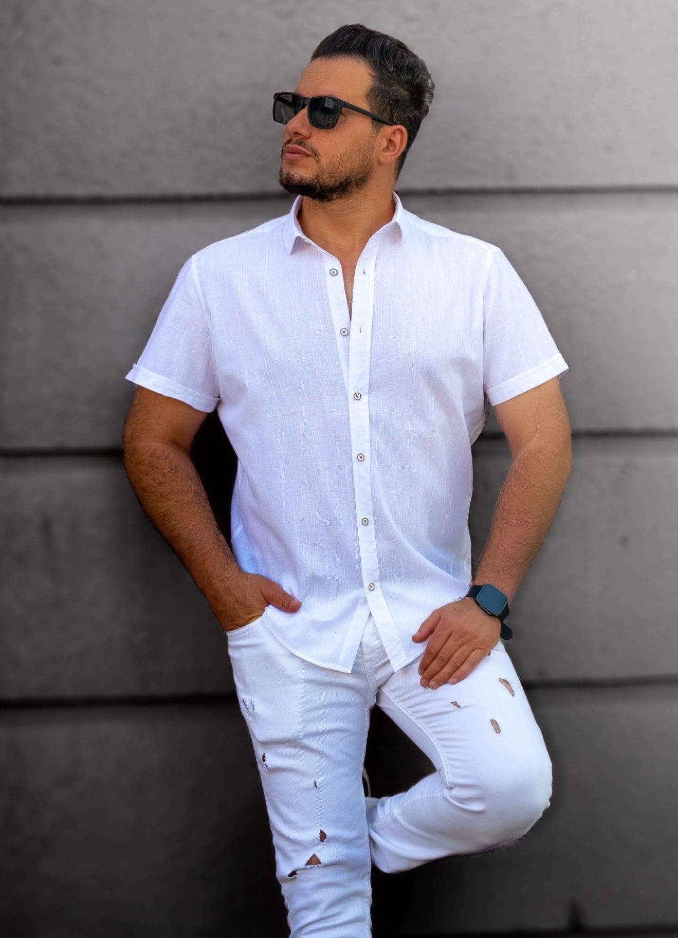 Сорочка чоловіча льон ML XL 01-166-705