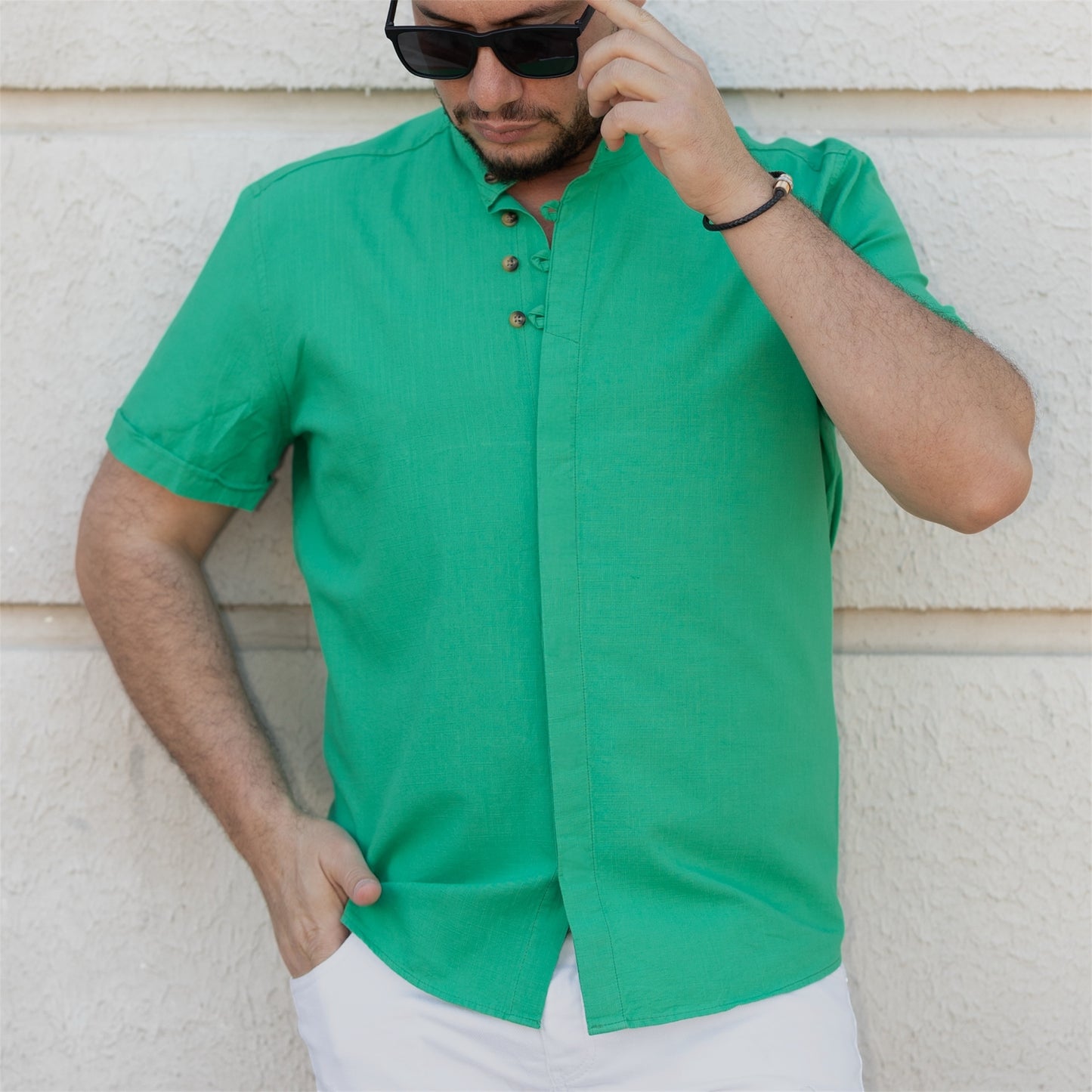 Сорочка чоловіча льон M L XL XXL 35-93-705