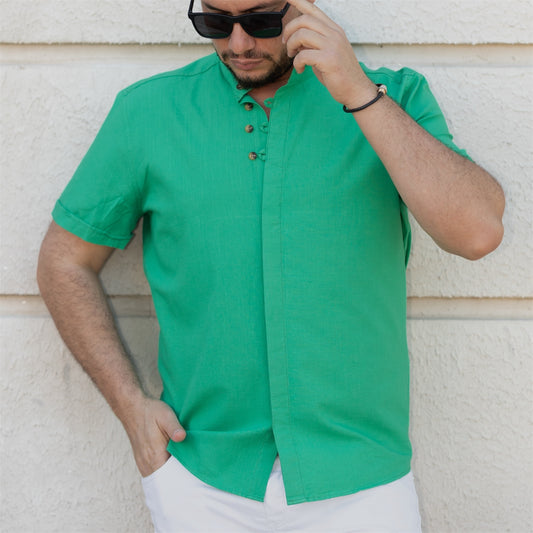 Сорочка чоловіча льон M L XL XXL 35-93-705