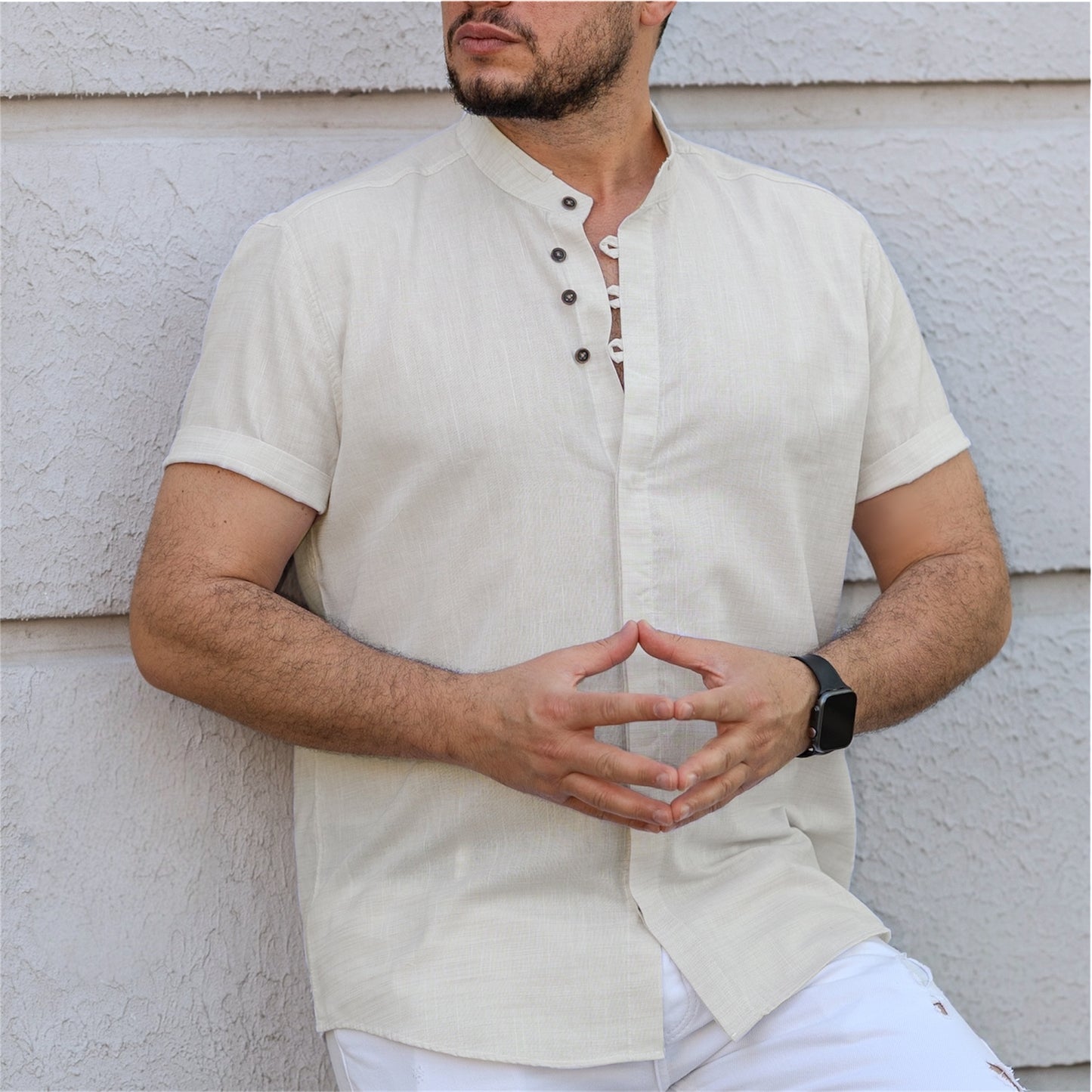 Сорочка чоловіча льон M L XL XXL 37-93-706