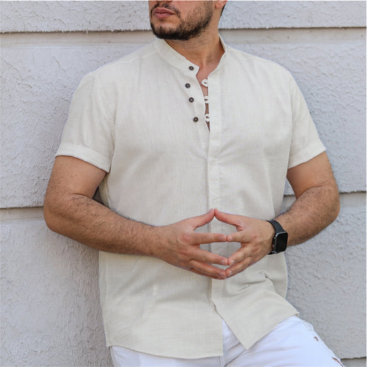 Сорочка чоловіча льон M L XL XXL 37-93-706