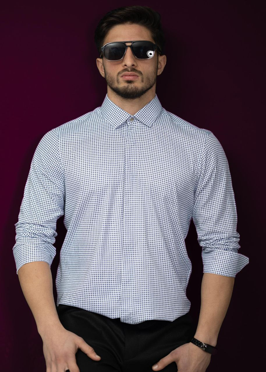 Чоловіча Сорочка з Потайними Ґудзиками ML 3XL 01-76-224 