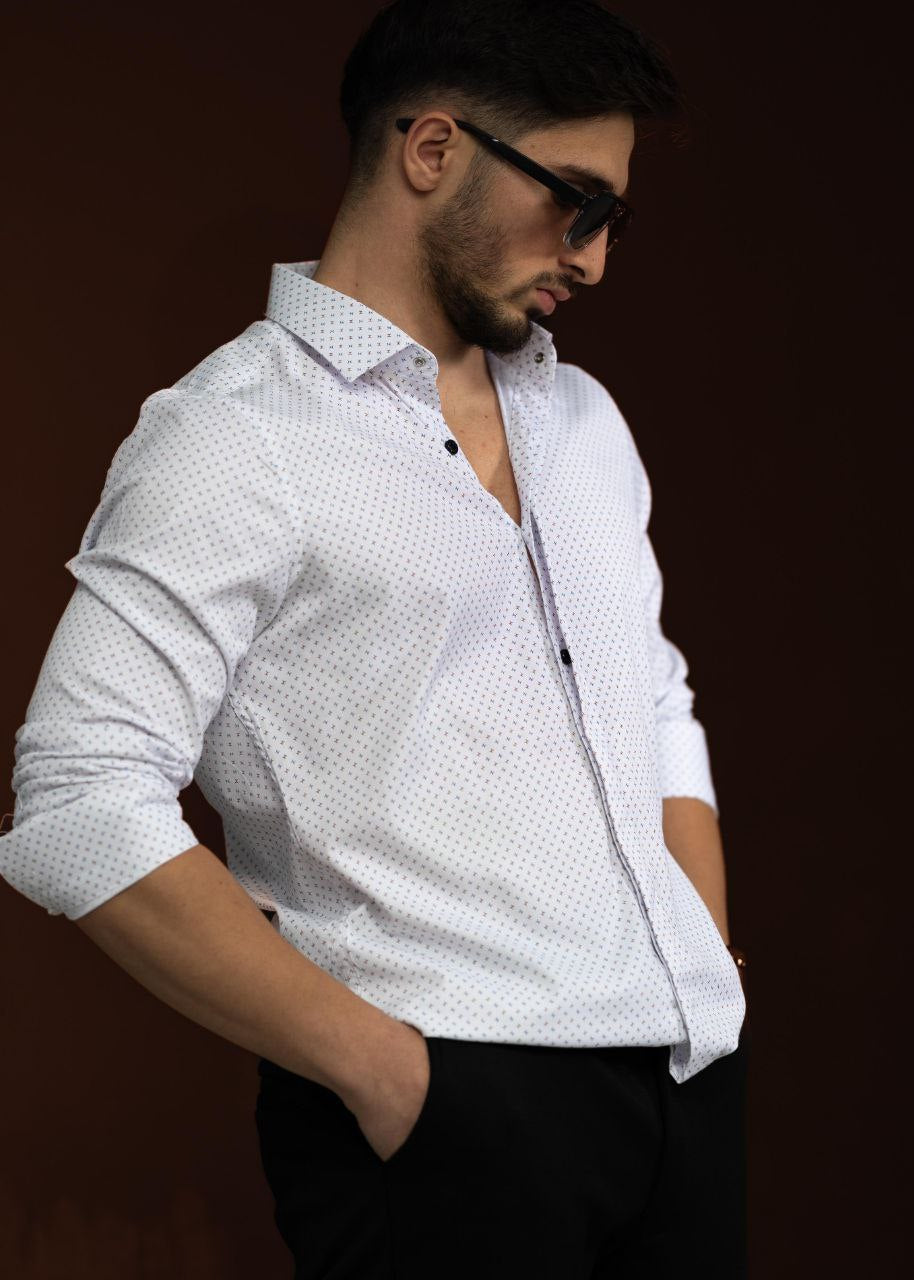 Чоловіча сорочкаПриталена Біла M XL 01-76-222 